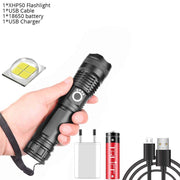 Powerful Black LED Flashlight with Zoom - Blue Force Sports