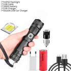 Powerful Black LED Flashlight with Zoom - Blue Force Sports
