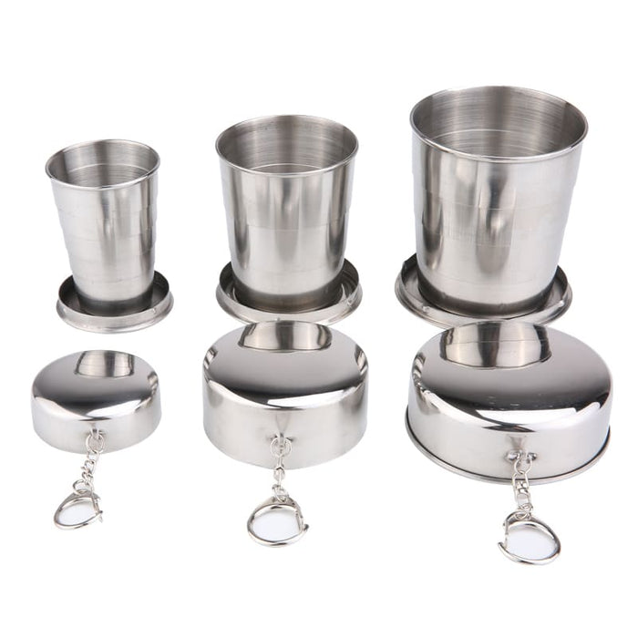 Folding Stainless Steel Camping Cup - Blue Force Sports