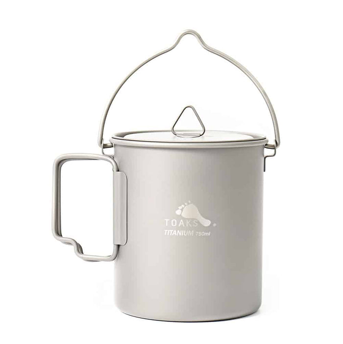 Titanium Camping Pot with Folding Handles - Blue Force Sports