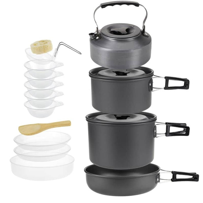 Aluminium Camping Cookware Set - Blue Force Sports