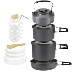 Aluminium Camping Cookware Set - Blue Force Sports