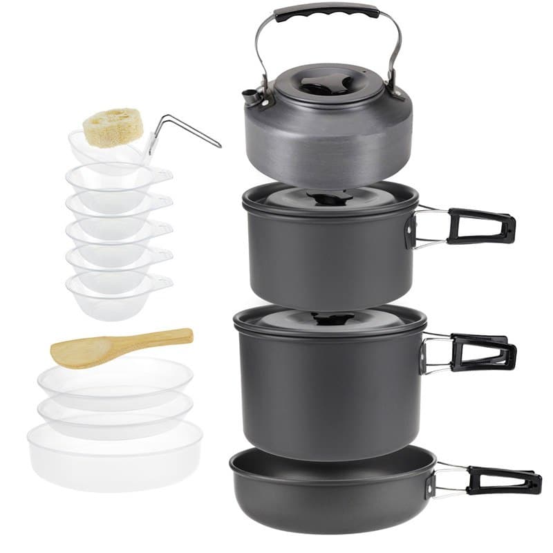 Aluminium Camping Cookware Set - Blue Force Sports