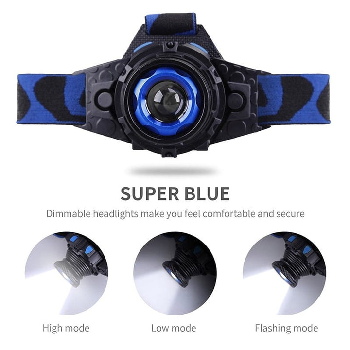 Waterproof High Brightness LED Headlamp for Night Fishing - Blue Force Sports