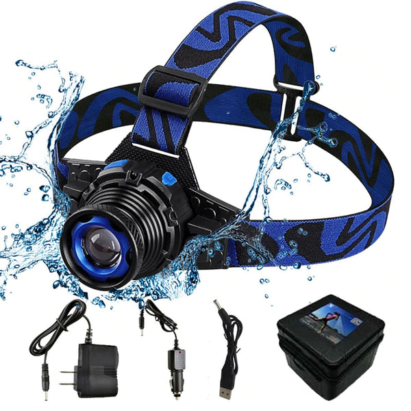 Waterproof High Brightness LED Headlamp for Night Fishing - Blue Force Sports