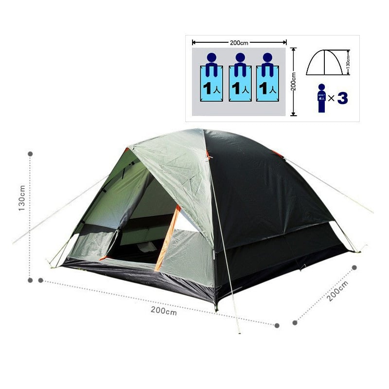 Three Person Double Layer Tent - Blue Force Sports
