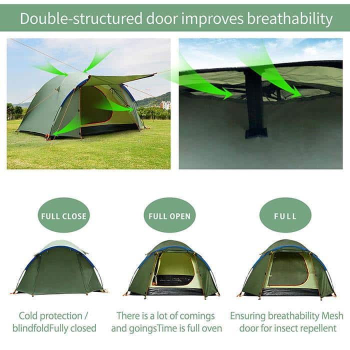4 Person Army Green Tent