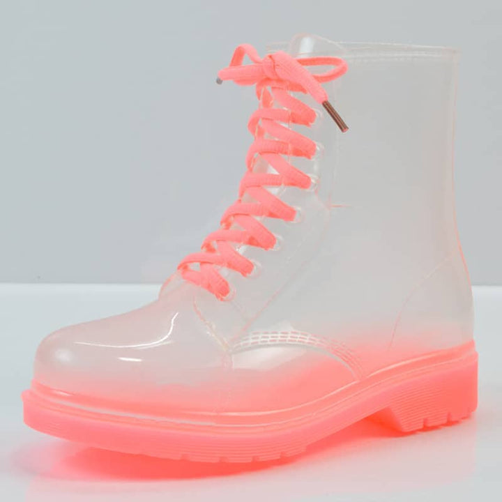 Cute Protective Waterproof Transparent Women's Rain Boots - Blue Force Sports