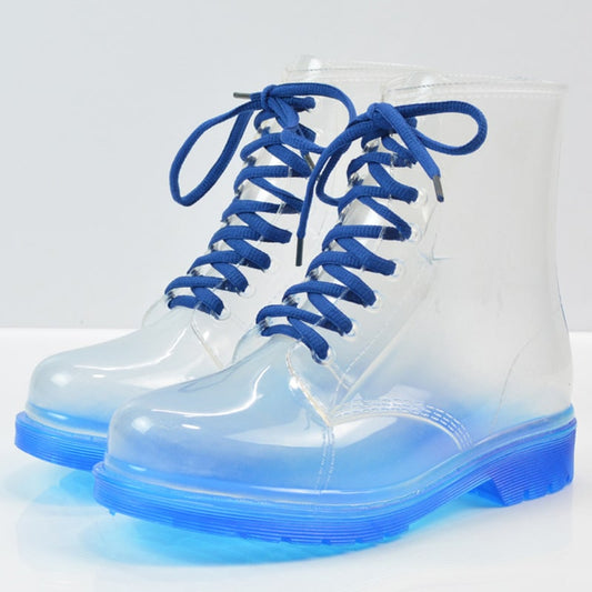 Cute Protective Waterproof Transparent Women's Rain Boots - Blue Force Sports