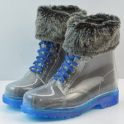 Cute Protective Waterproof Transparent Women's Rain Boots - Blue Force Sports