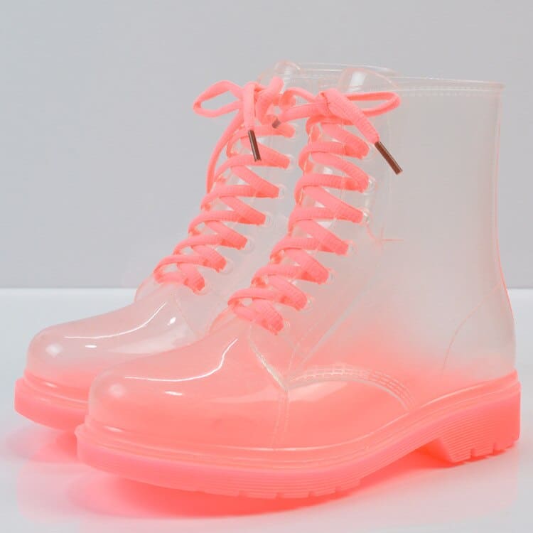 Cute Protective Waterproof Transparent Women's Rain Boots - Blue Force Sports