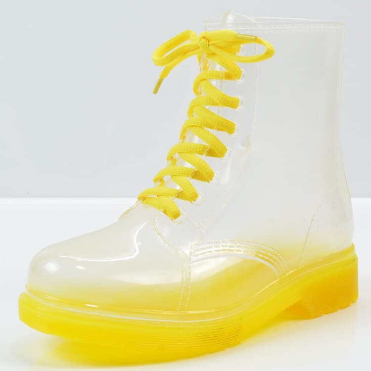 Cute Protective Waterproof Transparent Women's Rain Boots - Blue Force Sports