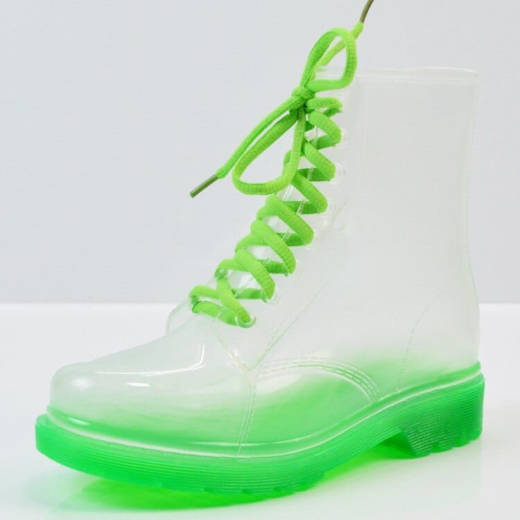 Cute Protective Waterproof Transparent Women's Rain Boots - Blue Force Sports