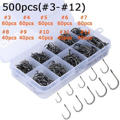 Carbon Steel Fishing Hooks Set
